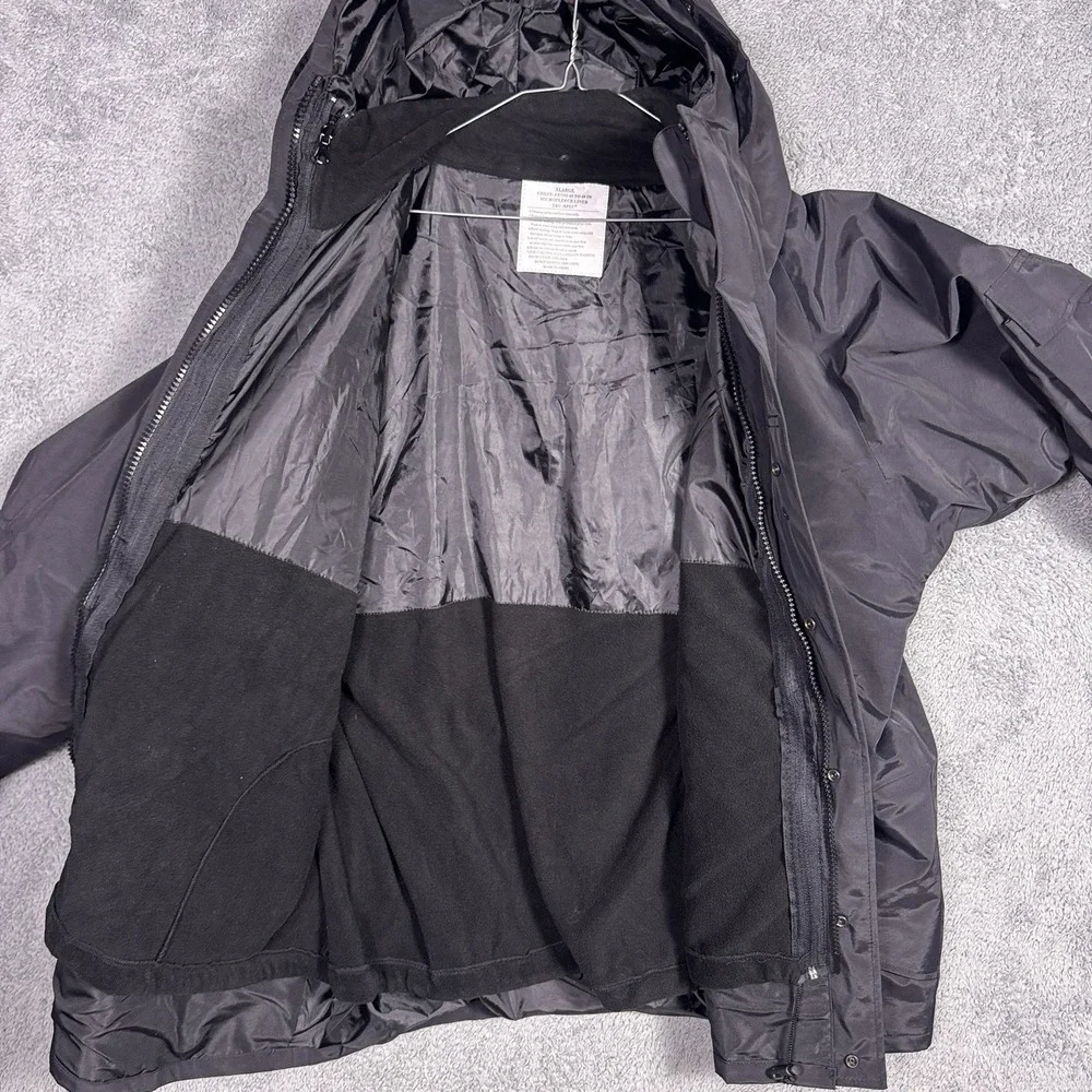 Tru-Spec ECWCS H2O Proof Black Parka Hooded Mens XL Nylon Jacket NEW 3 in 1